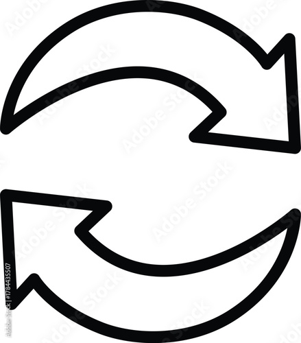 a black outline refresh or repeat arrows