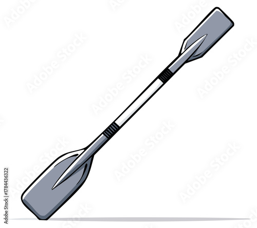 Single rowing oar tool for boat propulsion and water sports