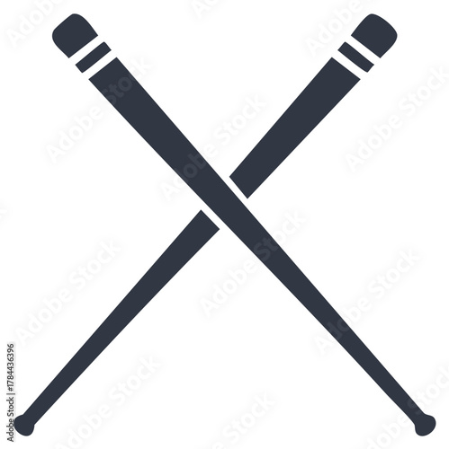 Crossed drumsticks icon vector graphic illustration for music percussion and rock band concept
