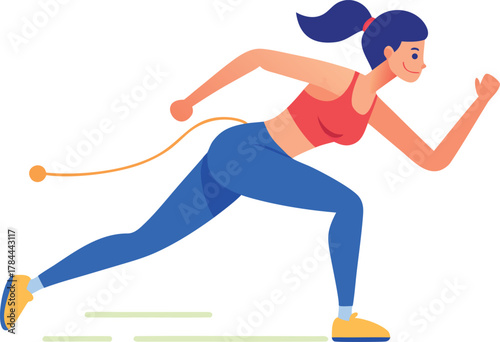 Woman engaged in high intensity interval training workout