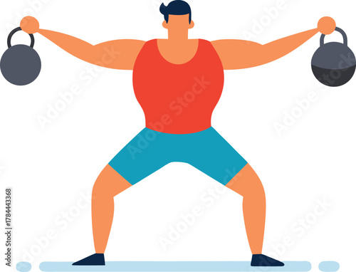 Fitness instructor demonstrating kettlebell swings exercise