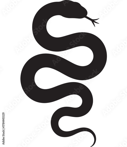 Black snake silhouette vector illustration of a serpent isolated on white background