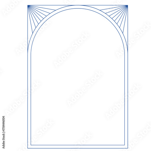 Art deco frame. Vintage linear border. Retro design template for wedding invitations, menus, leaflets and greeting cards.