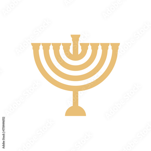 Hanukkah menora, Hanukia. simple traditional jewish Hannuka Menorah in bold modern minimalist style. Jewish holiday Hanuka