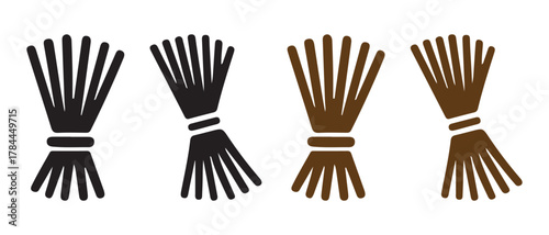 Wheat Sheaf Icons. Harvest Symbol Set in Gradient Brown Tones.