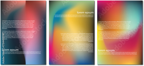 Abstract colorful gradient backgrounds with text placeholders