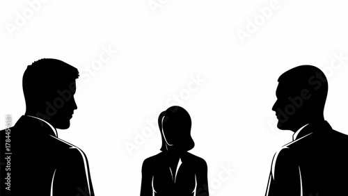 Powerful business team silhouette working together for corporate success and strategic partnerships forward