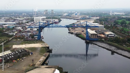 4k drone footage of the Transporter Bridge in Middlesbrough, UK