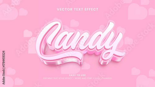 candy editable text effect 3d vector