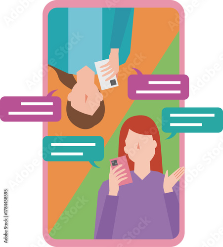 友達同士のスマートフォンでのコミュニケーション