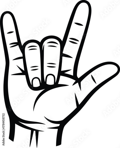 Hand gesture for i love you in sign language isolated on white background