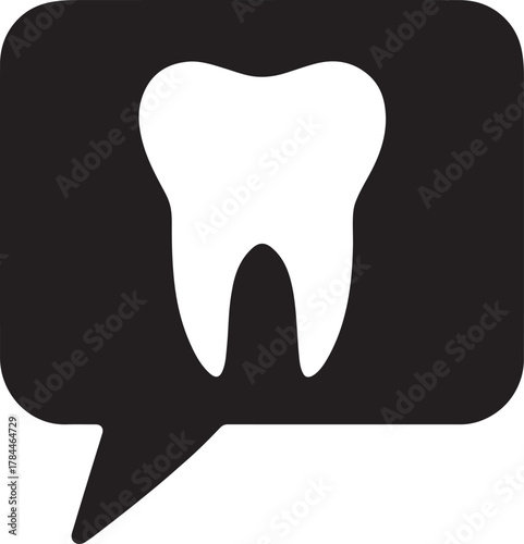 Canine tooth silhouette with sharp, angular shape, symbolizing dental anatomy and fang.
