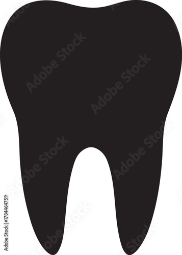 Chipped tooth silhouette with central crack line, symbolizing dental damage and repair care.