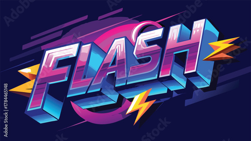 Flash sale banner featuring a vibrant neon glow, designed to attract attention and promote limited-time offers..eps