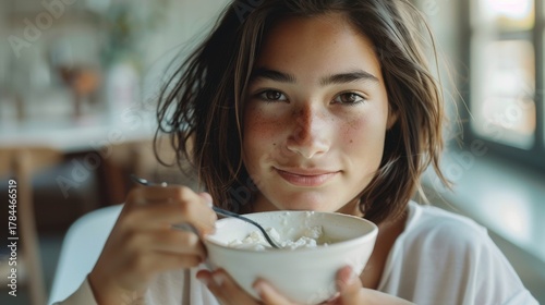 Young Woman and Her Morning Routine at her Apartment