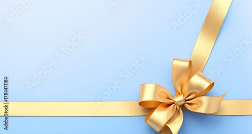Wallpaper Mural  Luxurious Blue gift box with beautiful goldden ribbon on white background Torontodigital.ca