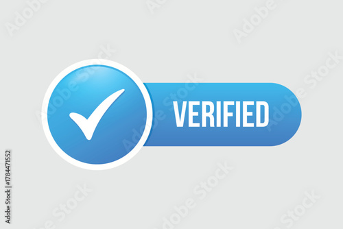 Verified blue color vector design