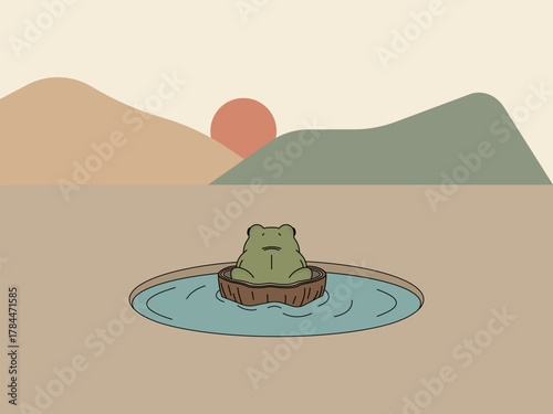 Frog in coconut Shel