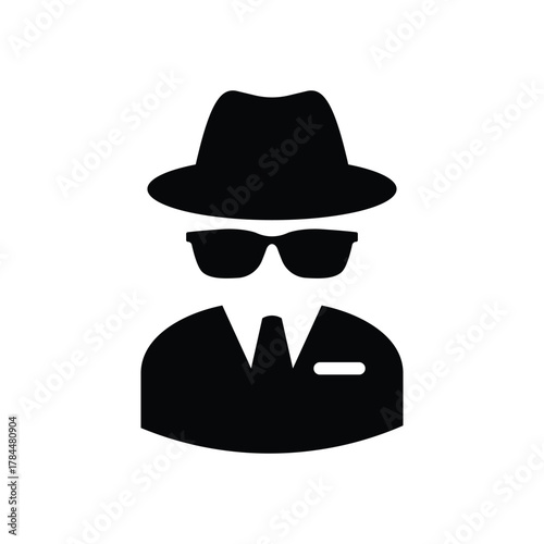 Secret agent, spy icon, logo on white background