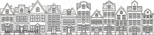 Charming row of old houses, a picturesque scene reminiscent of european architecture and quaint neighborhoods
