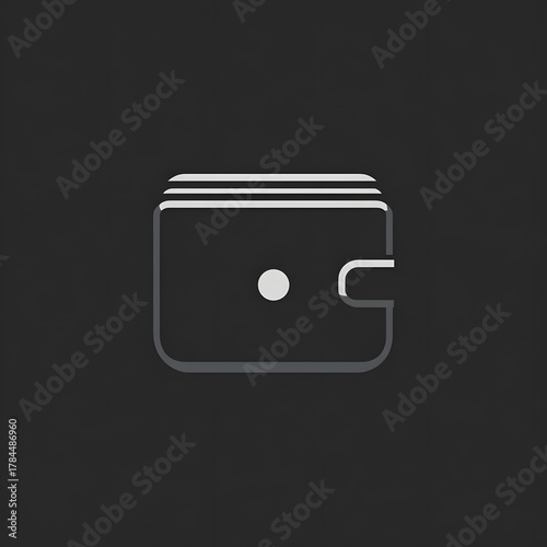 Minimalist Wallet Icon on Dark Background for Financial Themes