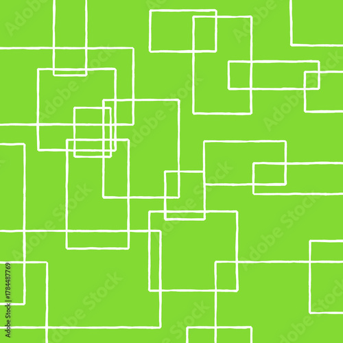 イエローグリーンと白い四角模様の背景イラスト