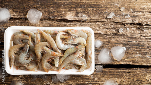 fresh shrimps on a white background