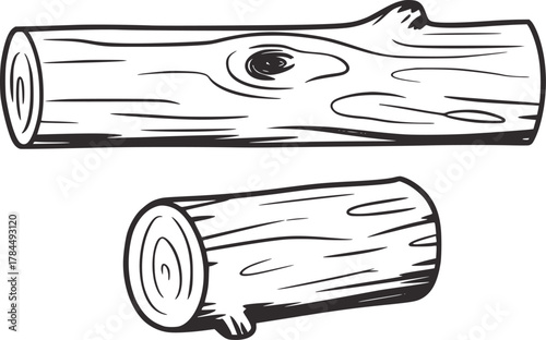 Two logs wood timber