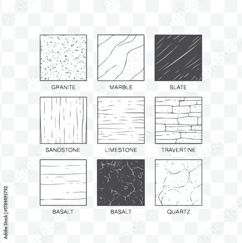 Assortment of Stone Texture Swatches