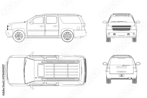 car outline drawing, sketch, contour image
