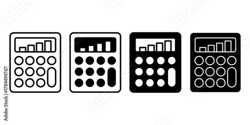 Calculator Black Icon Bundle for Accounting Finance and Business Office Design