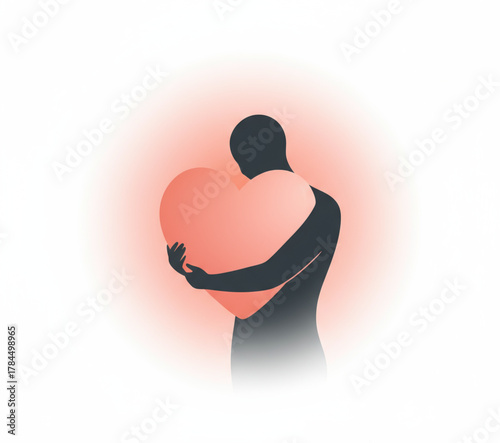 Embracing Self-Love A Symbolic Illustration of Compassion