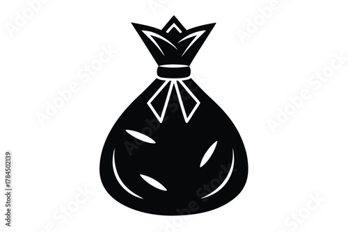 wealth bag vector icon silhouette