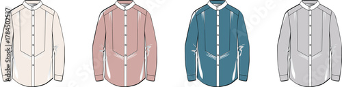 Elegant Collection of Button-Down Shirts in Various Colors for Fashion and Style