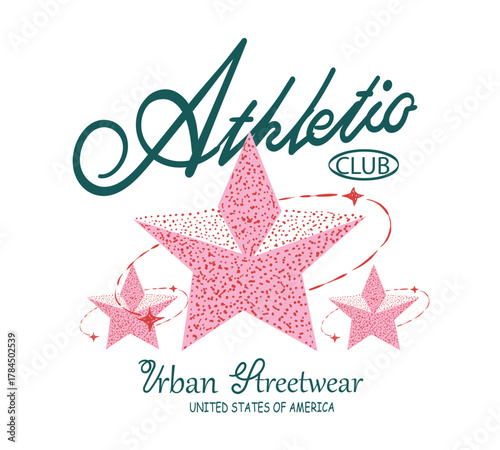 Pink heart and star symbols decorate this merry Christmas vector greeting card design illustration,tee shirt sweet shirt design