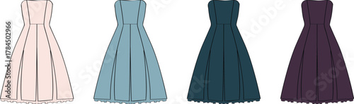 Elegant dresses in various colors Explore the beauty of women's fashion in diverse hues and styles