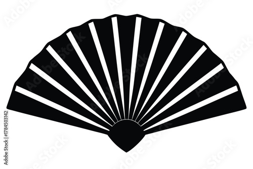 paper fan vector icon  silhouette