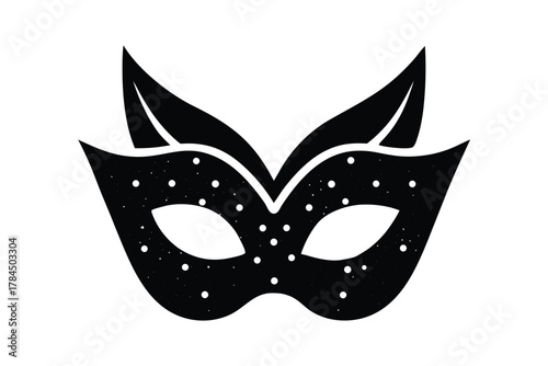 mask and glitter vector icon silhouette