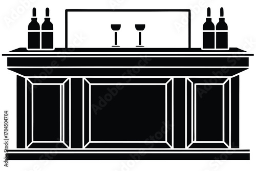 bar counter vector icon silhouette