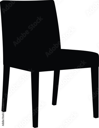Modern black silhouette chair isolated on white background