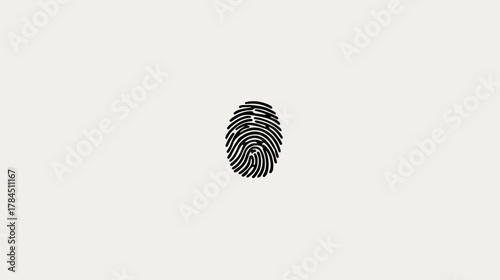 Detailed black fingerprint pattern on a clean light background, symbolizing identity, security, and unique individual biometrics.