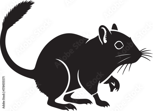 Cute wild cartoon squirrel on a branch with a nut vector illustration