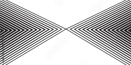 Black halftone arrow background. Repeated fading triangle gradation pattern. Arrows pointing in center direction backdrop. Vector thin to thick speed line concept texture for poster, cover, banner