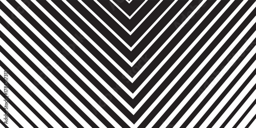 Black halftone arrow background. Repeated fading triangle gradation pattern. Arrows pointing in center direction backdrop. Vector thin to thick speed line concept texture for poster, cover, banner