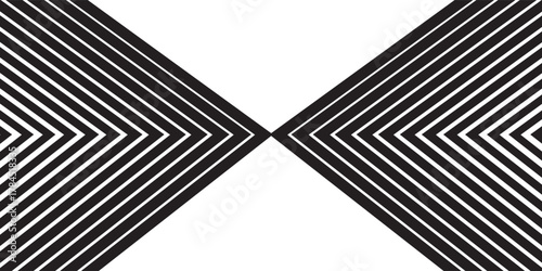 Black linear arrow background. Repeated triangle gradation pattern backdrop. Vector fading striped halftone gradient texture. Thin to thick speed line concept for overlay, poster, print, cover, banner