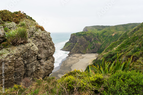 View over Mercer Bay and the Waitākere Ranges, Auckland, New Zealand