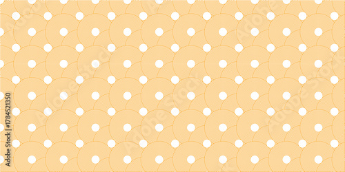 Circle cell seamless pattern. Overlap round layers and texture random circles modern abstract banner and wave geometric design.	
