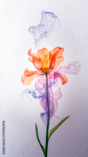 Enfoque suave de un tulipán naranja