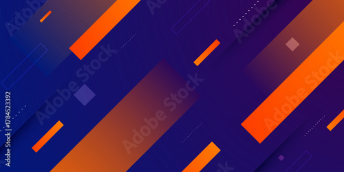 Abstract dark purple background with orange line shapes pattern element concept design. Cool banner design.