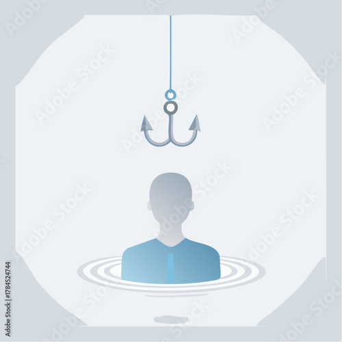 Recruitment strategy shows person being fished with hook and line